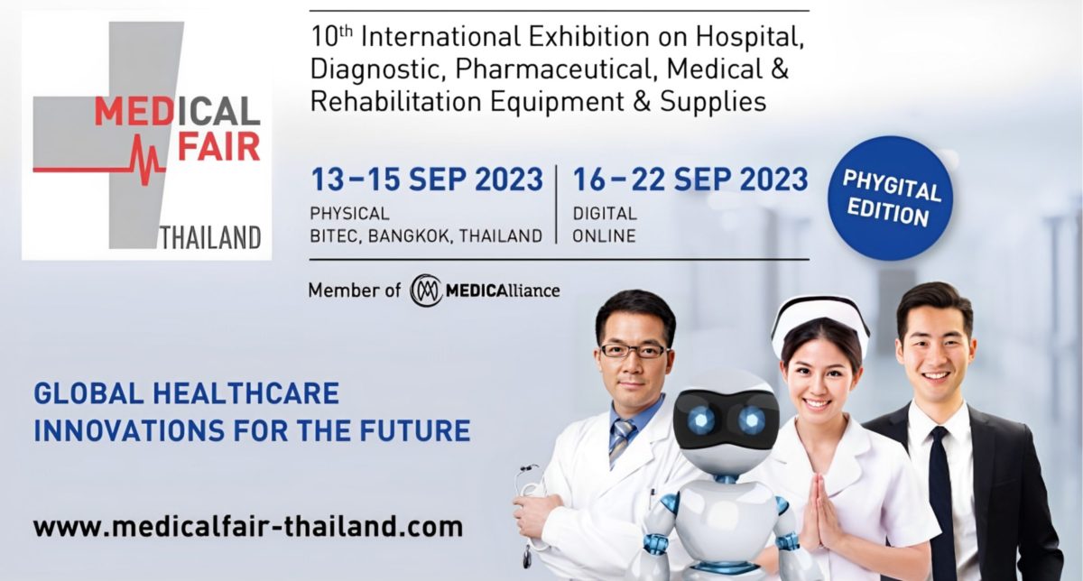 Dal 13 al 15 settembre 2023 presso il Bangkok International Trade & Exhibition Centre, parteciperemo per la prima volta a Medical Fair Thailand 2023! Scopri tutte le informazioni per partecipare ad uno dei più importanti eventi dedicati all'industria medica e sanitaria del Sud-Est Asiatico.